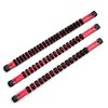 Capri Tools Aluminum Socket Rail Set, 14, 38 and 12 Drive, 17 Long, Red, 3Pcs Rail W 58 Socket Clips CP50200-3PK-17RD